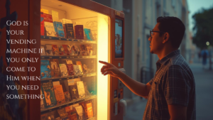god is your vending machine if you only come to him when you need something