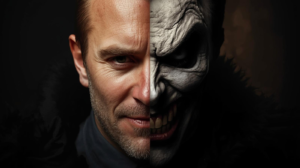 a man with two face one good and one evil.webp