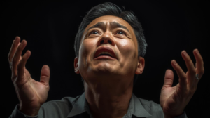 man with tears